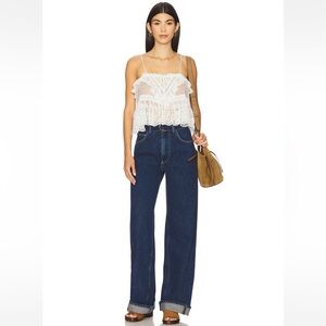 Free People We The Free East Bay Cuffed Straight Women’s Jeans size 26 NWT